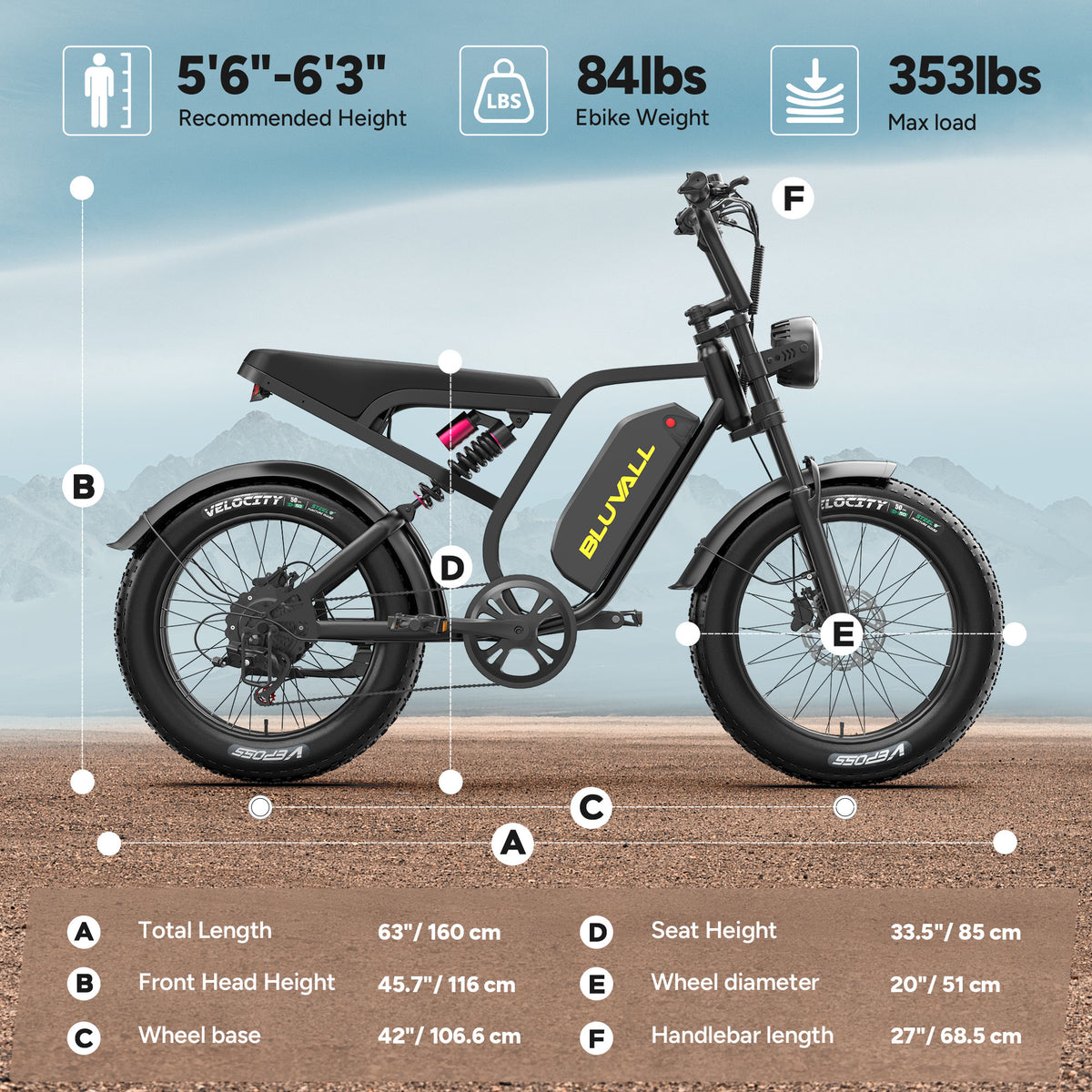 BLUVALL SU8 48V Full Suspension Fat Tyre eBike (Unlockable)