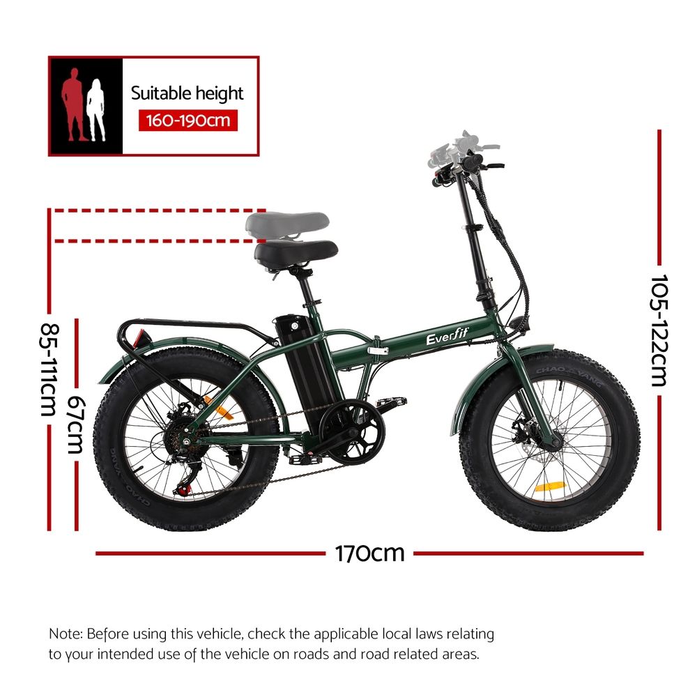 20" Folding Electric Bike Urban City Bicycle eBike Rechargeable Everfit