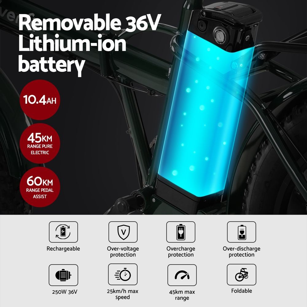 20" Folding Electric Bike Urban City Bicycle eBike Rechargeable Everfit