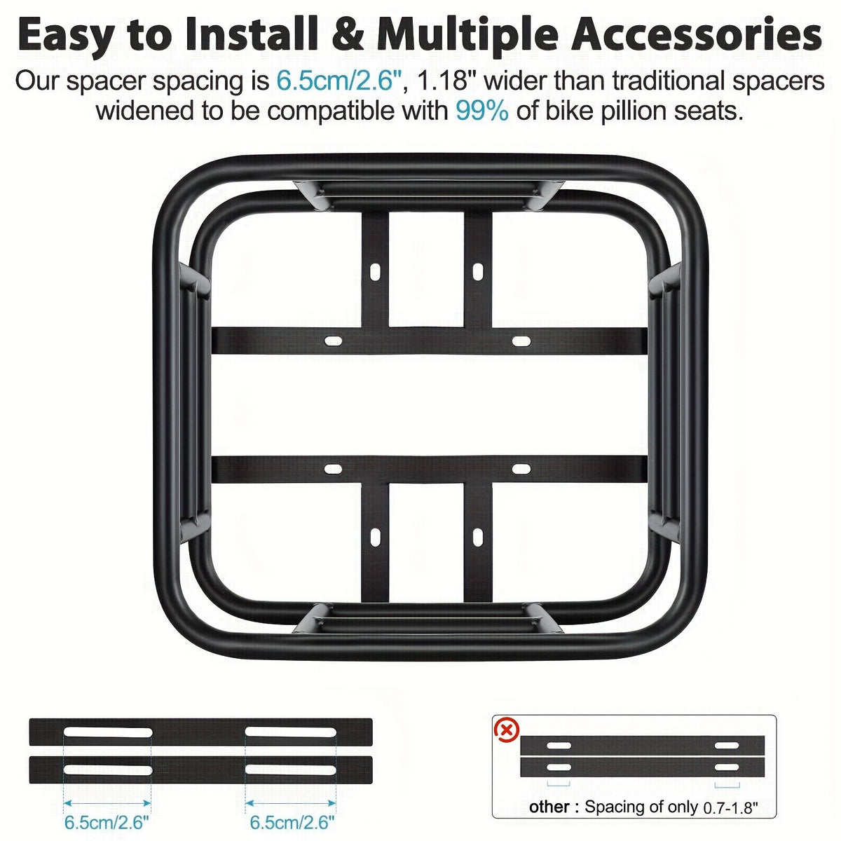 Black bike rear rack, universal bike rack, bicycle cargo rack, bike storage, cycling accessories, Australia bike rack, rear rack for bike, durable bike rack