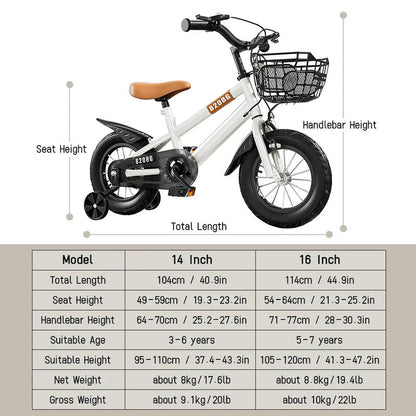 Kids Bike for 3-7 Years with Basket