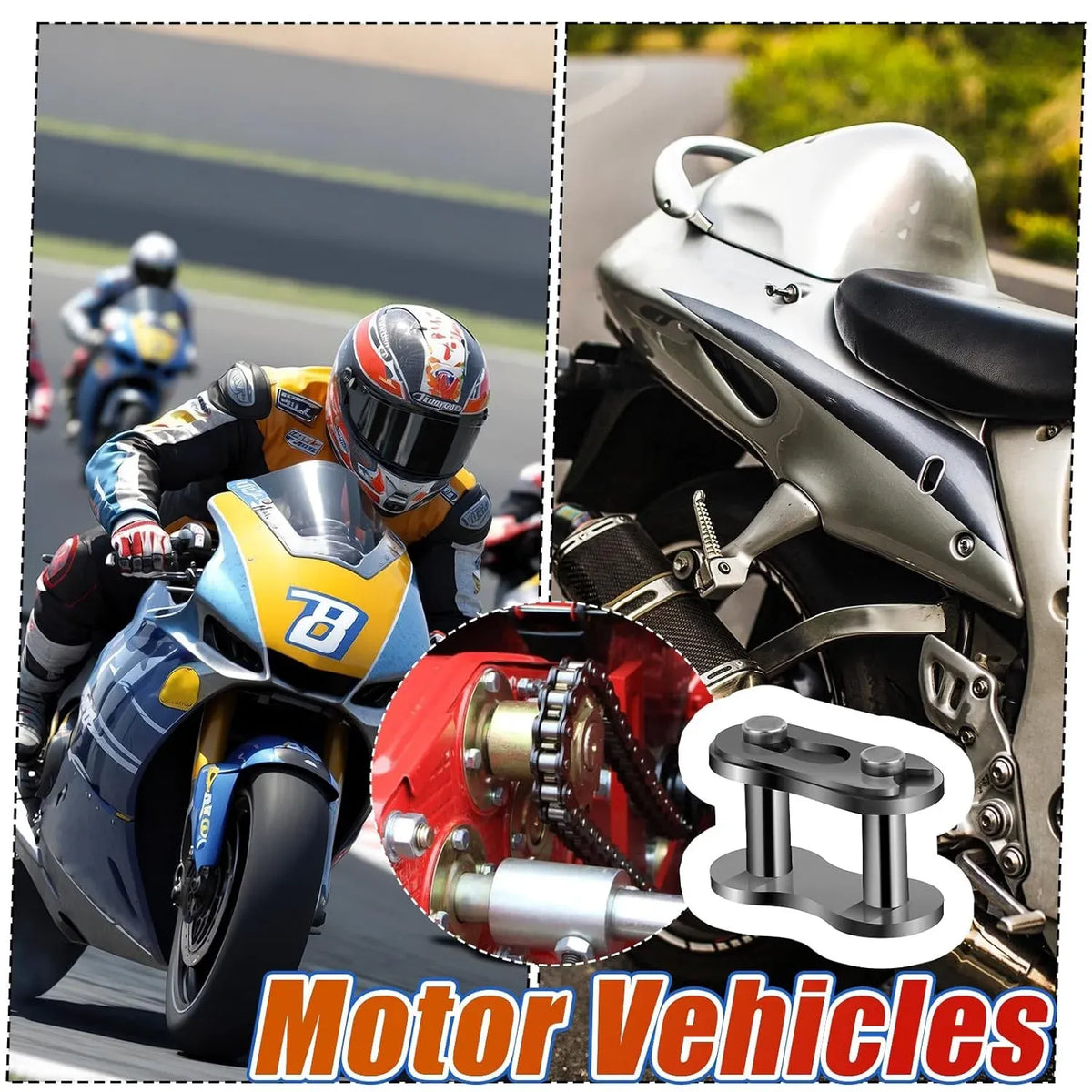8 Pcs 420 Chain Master Links Replacement Connector Links for Motorcycle Pocket Bike Dirt Bike Mini Bike and Go Kart Parts