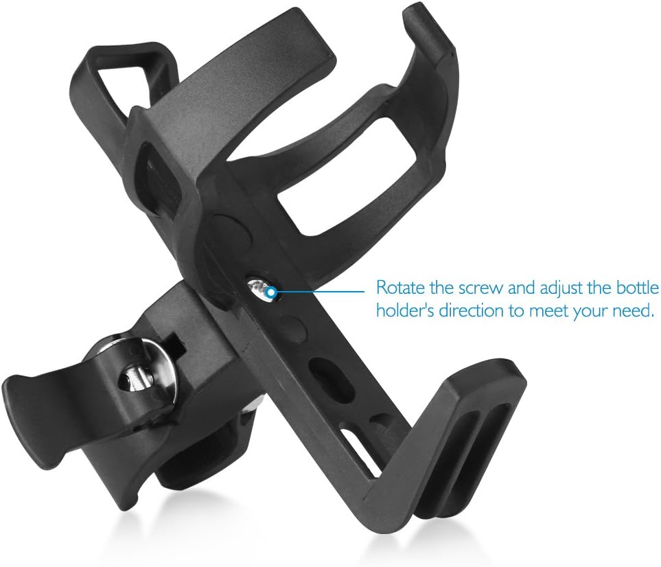Bike Water Bottle Holders No Screws, Universal Bike Cup Holder, 360 Degree Rotatable Bike Water Bottle Cage, Water Bottle Holders for Kids Bike Adult Bike, Black