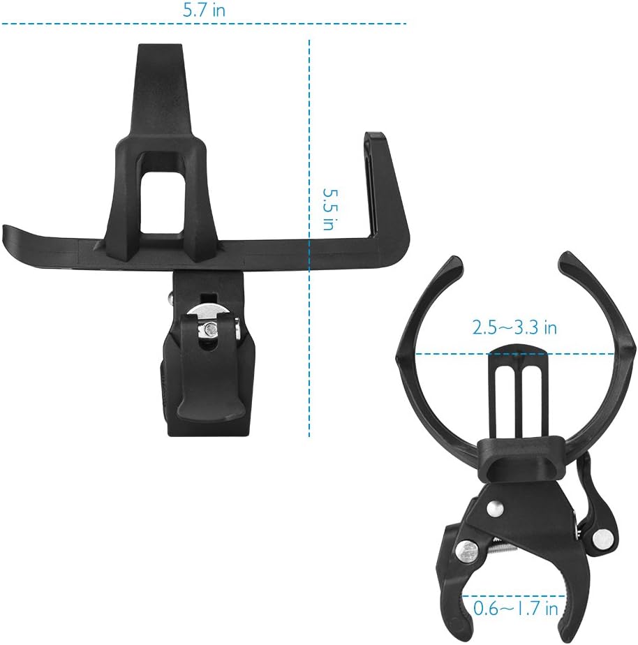 Bike Water Bottle Holders No Screws, Universal Bike Cup Holder, 360 Degree Rotatable Bike Water Bottle Cage, Water Bottle Holders for Kids Bike Adult Bike, Black