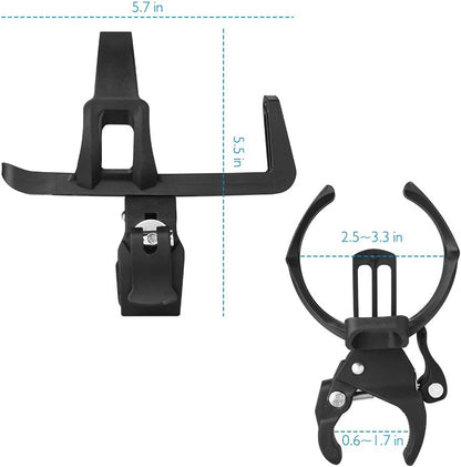 Bike Water Bottle Holders No Screws, Universal Bike Cup Holder, 360 Degree Rotatable Bike Water Bottle Cage, Water Bottle Holders for Kids Bike Adult Bike, Black