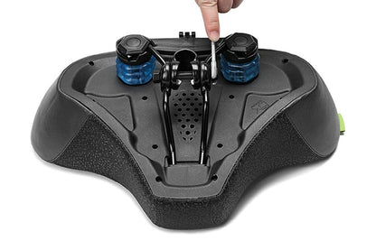 Wide Noseless Bike Seat Cushion | Men & Women | Black & Blue