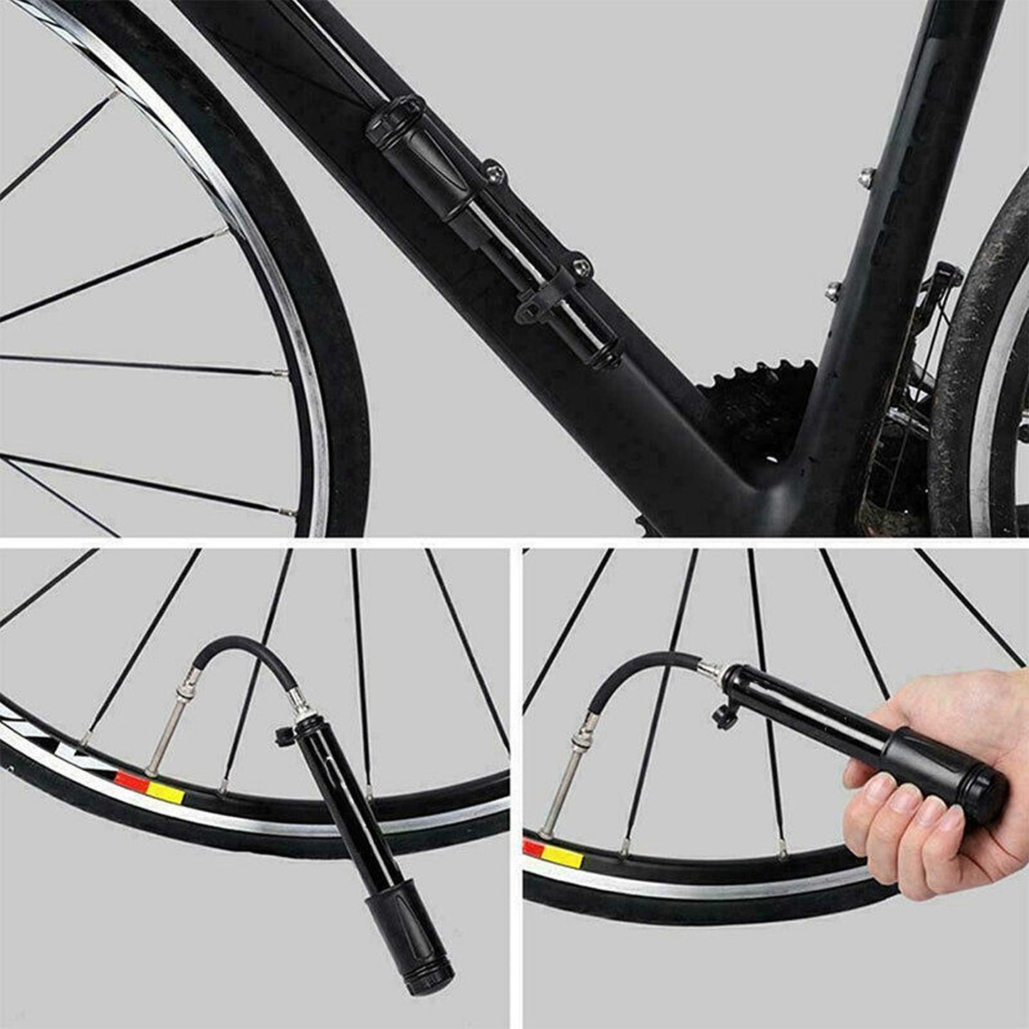 Cycling Tyre Ball Inflator Mini Bicycle Air Pump Bike Aluminium