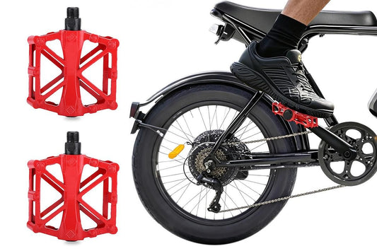 Aluminium Alloy Bike Pedals Wide Platform | MTB & Road Bikes | Red