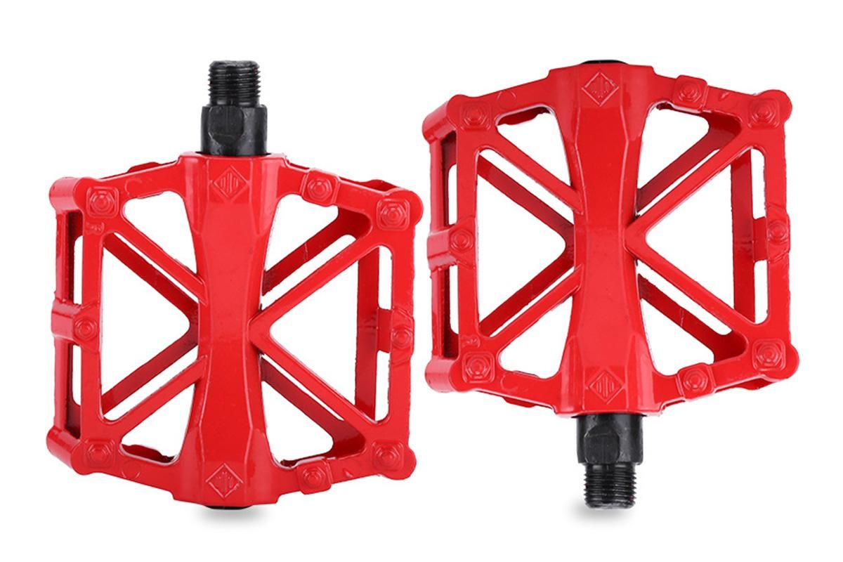 Aluminium Alloy Bike Pedals Wide Platform | MTB & Road Bikes | Red