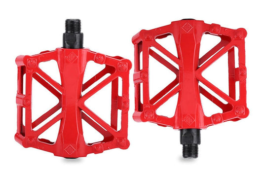 Aluminium Alloy Bike Pedals Wide Platform | MTB & Road Bikes | Red