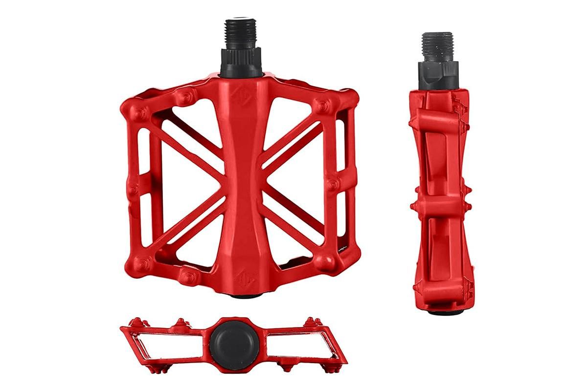 Aluminium Alloy Bike Pedals Wide Platform | MTB & Road Bikes | Red