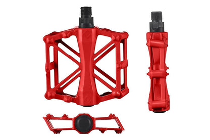 Aluminium Alloy Bike Pedals Wide Platform | MTB & Road Bikes | Red