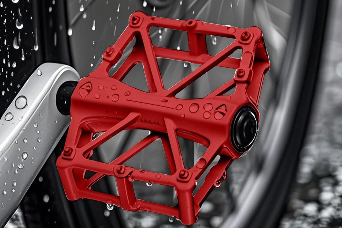 Aluminium Alloy Bike Pedals Wide Platform | MTB & Road Bikes | Red