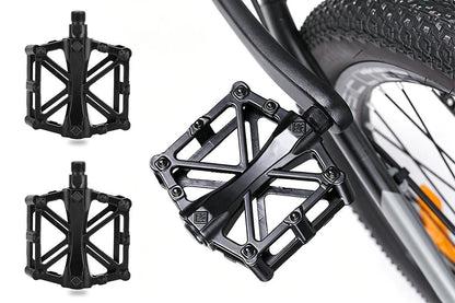 Aluminium Alloy Bike Pedals Wide Platform | MTB & Road Bikes | Red