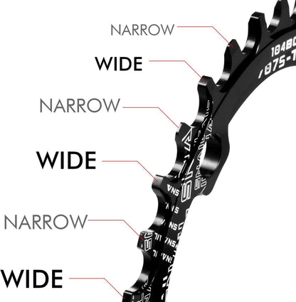 Chainring 104 BCD 32T Narrow Wide Single Chain Ring with 4 Pieces Sprocket Bolts for Road Bikes, Mountain Bikes