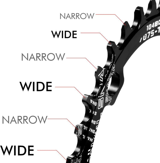 Chainring 104 BCD 32T Narrow Wide Single Chain Ring with 4 Pieces Sprocket Bolts for Road Bikes, Mountain Bikes