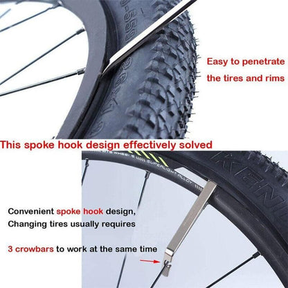 3Pcs Bike Tire Lever Tyre Changing Tool Bicycle Tire Levers Steel Repair Kit Au