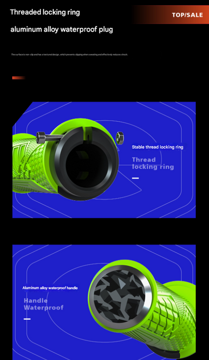 Ergonomic Lock-On Bike Grips | Anti-Slip TPR | Alloy Clamps | Green