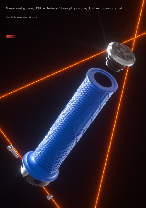 Ergonomic Lock-On Bike Grips | Anti-Slip TPR | Alloy Clamps | Orange