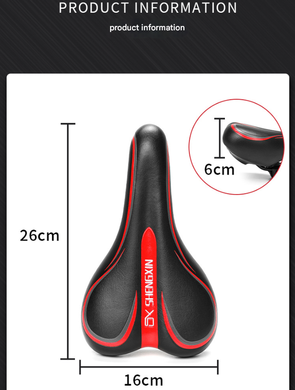 Mountain Bike Saddle | Ergonomic Cushioned Seat | MTB & Road | Black