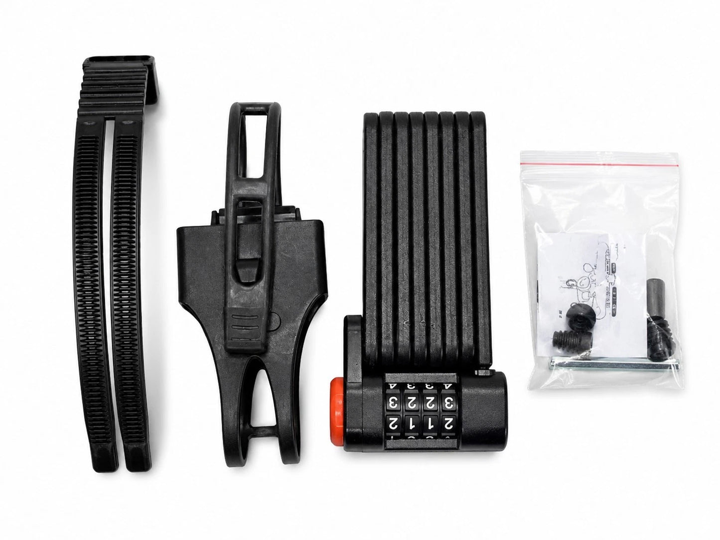 Heavy Duty Folding Bike Combination Lock with Frame Mount – 4 Digit Security