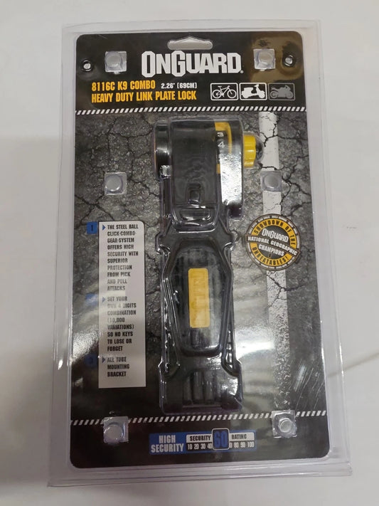 OnGuard K9 Folding Link Plate Combination Lock – 69cm Bike Lock