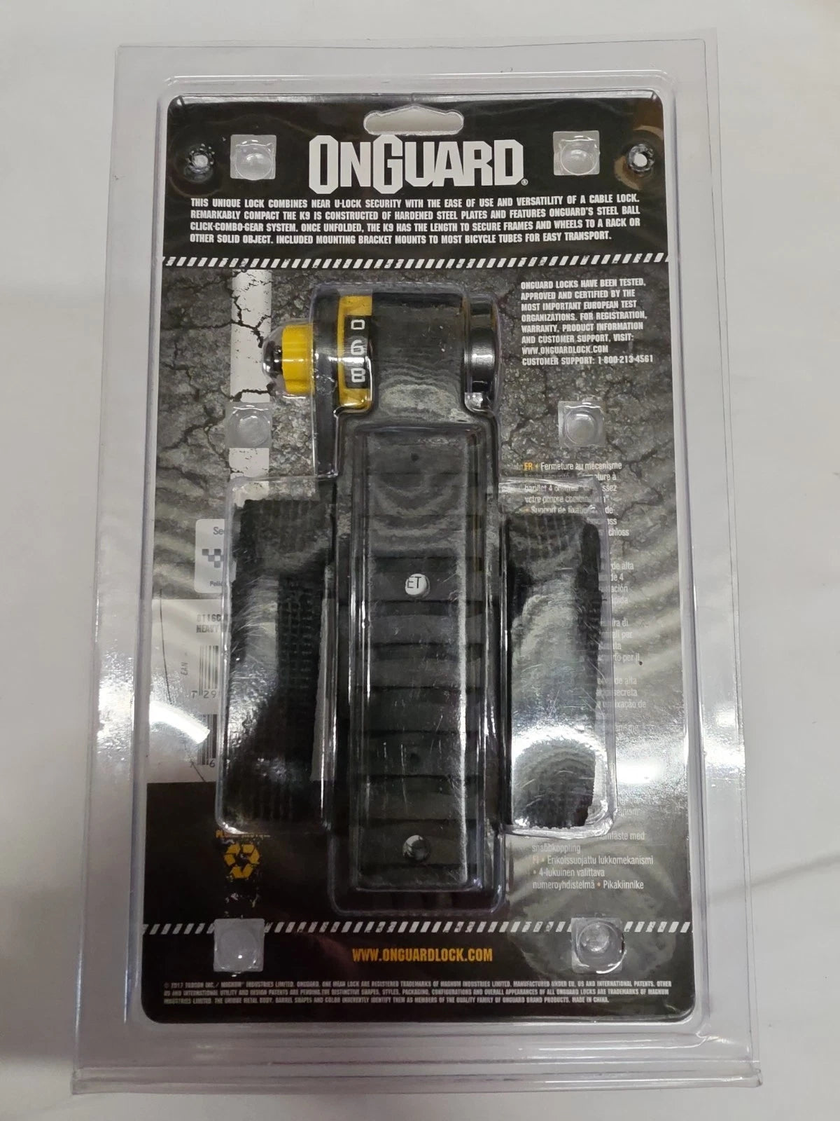 OnGuard K9 Folding Link Plate Combination Lock – 69cm Bike Lock